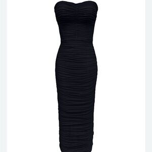 Dress the Population Black Ribbed Strapless Bodycon Dress